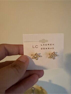 Lauren Conrad Gold Flower Stud Earrings